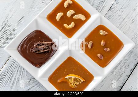 Assortiment de caramel avec différents types de caramel Banque D'Images