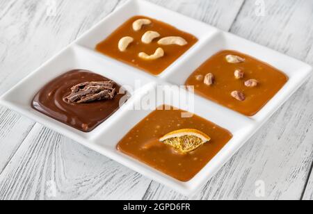 Assortiment de caramel avec différents types de caramel Banque D'Images