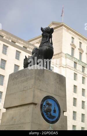 Le Mémorial de Chindit à Westminster commémorant les forces spéciales de Chindit, qui ont servi en Birmanie sous le général de division Orde Wingate. Banque D'Images