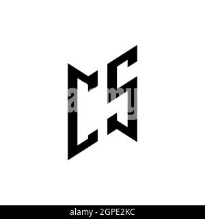 MODÈLE DE style de forme géométrique DE monogramme CS. Vecteur de conception initiale du monogramme isolé sur fond blanc Illustration de Vecteur