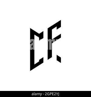 Modèle de forme géométrique de monogramme CF. Vecteur de conception initiale du monogramme isolé sur fond blanc Illustration de Vecteur