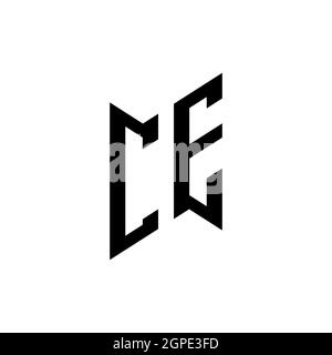 Modèle de forme géométrique de monogramme ce. Vecteur de conception initiale du monogramme isolé sur fond blanc Illustration de Vecteur