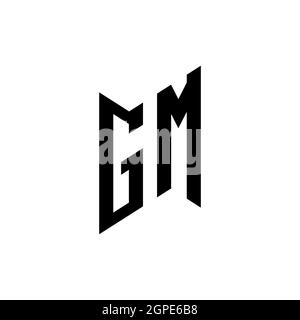 Modèle de forme géométrique du monogramme GM. Vecteur de conception initiale du monogramme isolé sur fond blanc Illustration de Vecteur