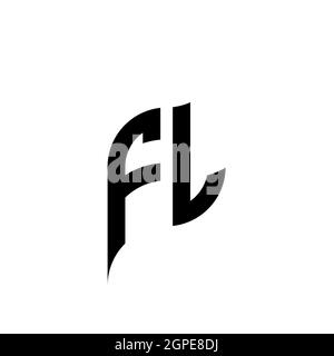 Modèle de forme géométrique FL Monogram. Vecteur de conception initiale du monogramme isolé sur fond blanc Illustration de Vecteur