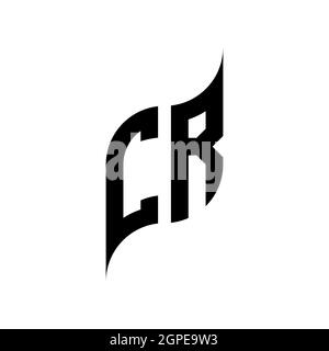 Modèle de style de forme géométrique du monogramme CR. Vecteur de conception initiale du monogramme isolé sur fond blanc Illustration de Vecteur