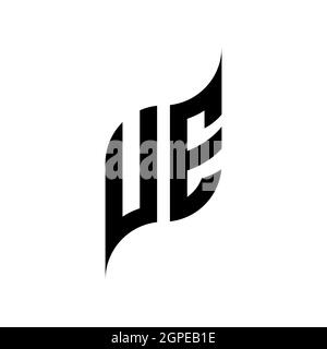 Modèle de style de forme géométrique de monogramme UE. Vecteur de conception initiale du monogramme isolé sur fond blanc Illustration de Vecteur