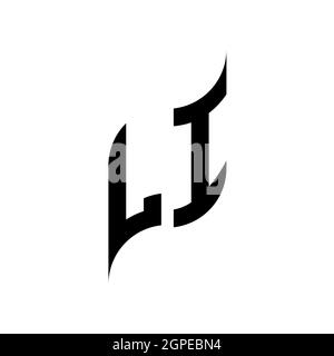 Modèle de forme géométrique NJ Monogram. Vecteur de conception initiale du monogramme isolé sur fond blanc Illustration de Vecteur