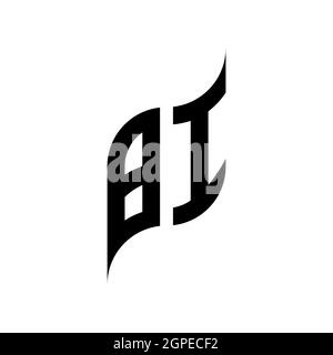 MODÈLE DE style de forme géométrique BI Monogram. Vecteur de conception initiale du monogramme isolé sur fond blanc Illustration de Vecteur