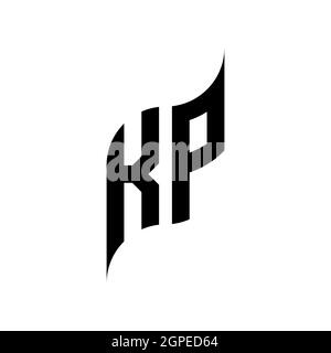 Modèle de style de forme géométrique du monogramme KP. Vecteur de conception initiale du monogramme isolé sur fond blanc Illustration de Vecteur
