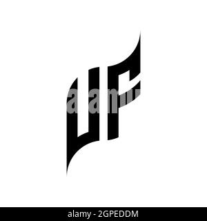 Modèle de style de forme géométrique de monogramme UF. Vecteur de conception initiale du monogramme isolé sur fond blanc Illustration de Vecteur