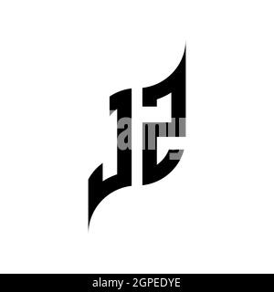Modèle de style de forme géométrique de monogramme JZ. Vecteur de conception initiale du monogramme isolé sur fond blanc Illustration de Vecteur