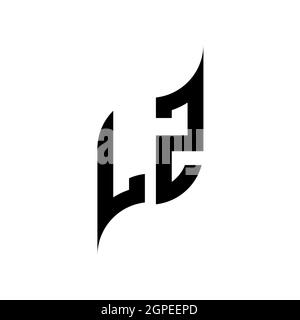Modèle de style de forme géométrique LZ Monogram. Vecteur de conception initiale du monogramme isolé sur fond blanc Illustration de Vecteur