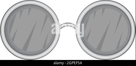 Les verres de lunettes, l'icône noire style monochrome gris Illustration de Vecteur