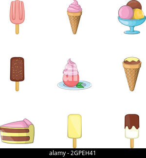 Bonbons froid icons set, cartoon style Illustration de Vecteur