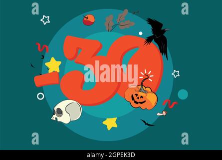 Bannière de réduction pour les fêtes d'Halloween Illustration de Vecteur
