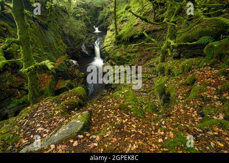 Cascade de ravin de la rivière Cynfal. Banque D'Images