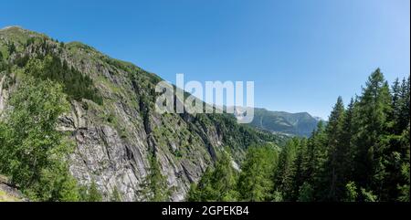 Paysage le long du sentier de randonnée entre Bellwald et le pont suspendu Aspi-Titter, Fieschertal, Valais, Suisse, Europe Banque D'Images