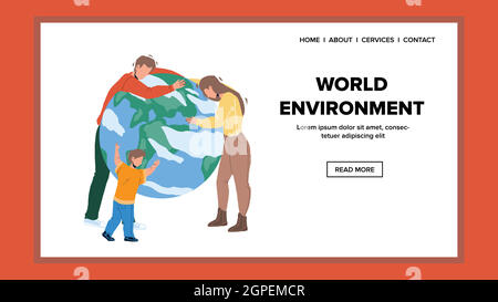 World Environment and nature conservation Vector Flat Illustration de Vecteur