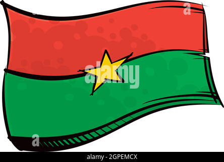 Drapeau du Burkina Faso peint en vagues Illustration de Vecteur