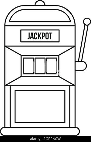 L'icône de machine à sous, style contour Illustration de Vecteur