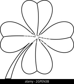 Clover Leaf, icône de style contour Illustration de Vecteur