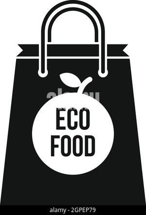 Eco sac de nourriture, l'icône de style simple. Illustration de Vecteur