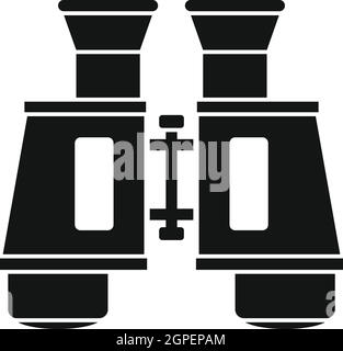 L'icône des jumelles, le style simple Illustration de Vecteur