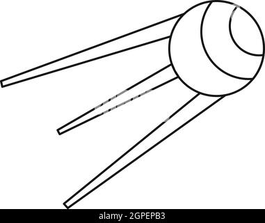 Satellite artificiel, l'icône de style contour Illustration de Vecteur