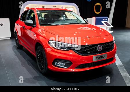 La Fiat Tipo a été présentée au salon automobile Autosalon 2020. Bruxelles, Belgique - 9 janvier 2020. Banque D'Images