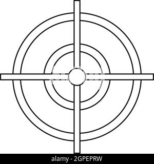 Style du contour, icône de cible Illustration de Vecteur