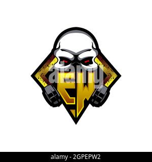 LB Monogram logo géométrique initial avec modèle de style de forme d'aile. Logo original de l'aile isolé sur fond noir Illustration de Vecteur