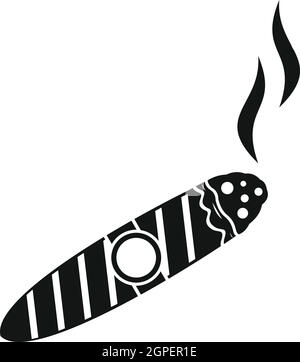 L'icône de cigare, le style simple Illustration de Vecteur