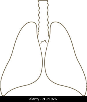 Icône poumons humains Illustration de Vecteur