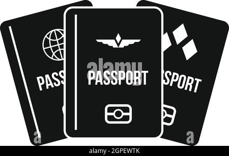 L'icône de passeports, le style simple Illustration de Vecteur