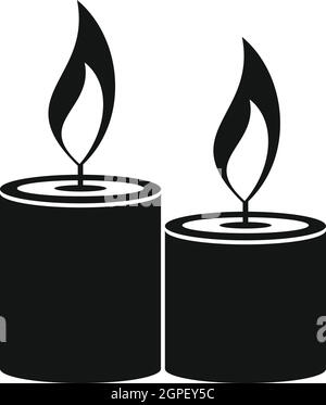 Bougies aromatiques, icône de style simple. Illustration de Vecteur