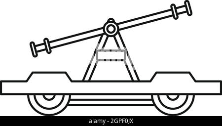 Alchimiste ou handcar, icône de style contour Illustration de Vecteur