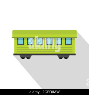 Voiture de train de voyageurs, l'icône de style plat Illustration de Vecteur