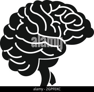 L'icône du cerveau, le style simple Illustration de Vecteur