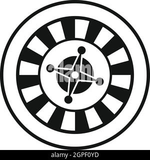 Roulette Jeux de Casino, l'icône de style simple. Illustration de Vecteur