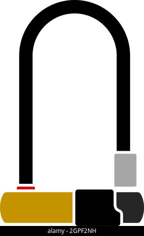 Icône de verrouillage de vélo Illustration de Vecteur