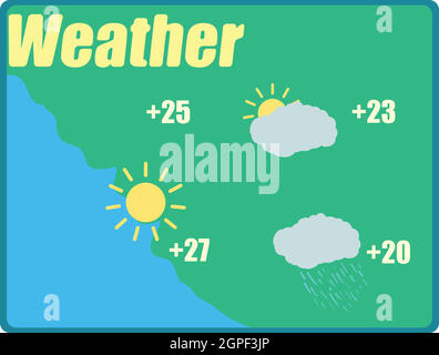 Prévisions météo, l'icône de style cartoon Illustration de Vecteur