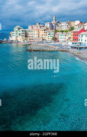 Vue sur l'ancien village de Bogliasco, sur la Riviera italienne Banque D'Images