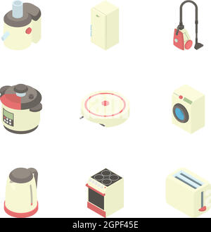 L'équipement de cuisine électronique icons set Illustration de Vecteur