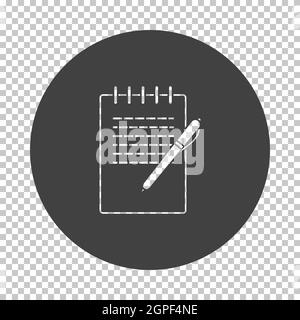 Icône Bloc-notes avec stylet Illustration de Vecteur