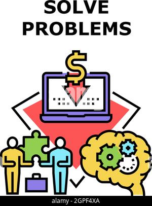 Résolution des problèmes concept vectoriel couleur Illustration Illustration de Vecteur