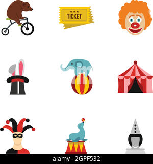 Circus style icons set, télévision Illustration de Vecteur