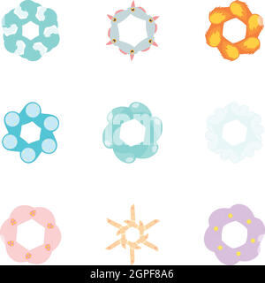 Types de fleurs artificielles icons set Illustration de Vecteur