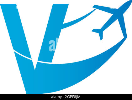 Lettre V avec logo plan illustration vectorielle Illustration de Vecteur