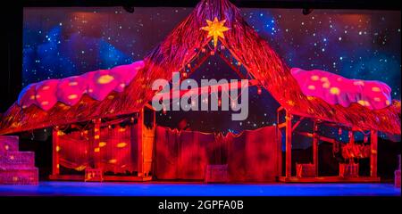 Orlando, Floride. 30 décembre 2020. Scène Nativité dans les saisons de Noël à SeaWorld (13) Banque D'Images