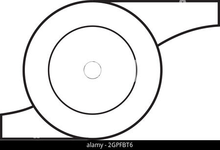 Sifflet d'arbitre, l'icône de style contour Illustration de Vecteur